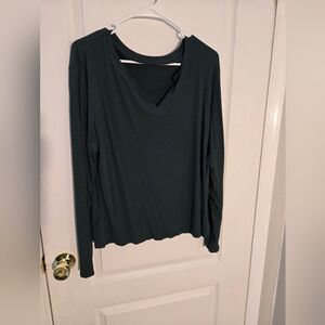 Amazon Dark Green V-Neck Blouse